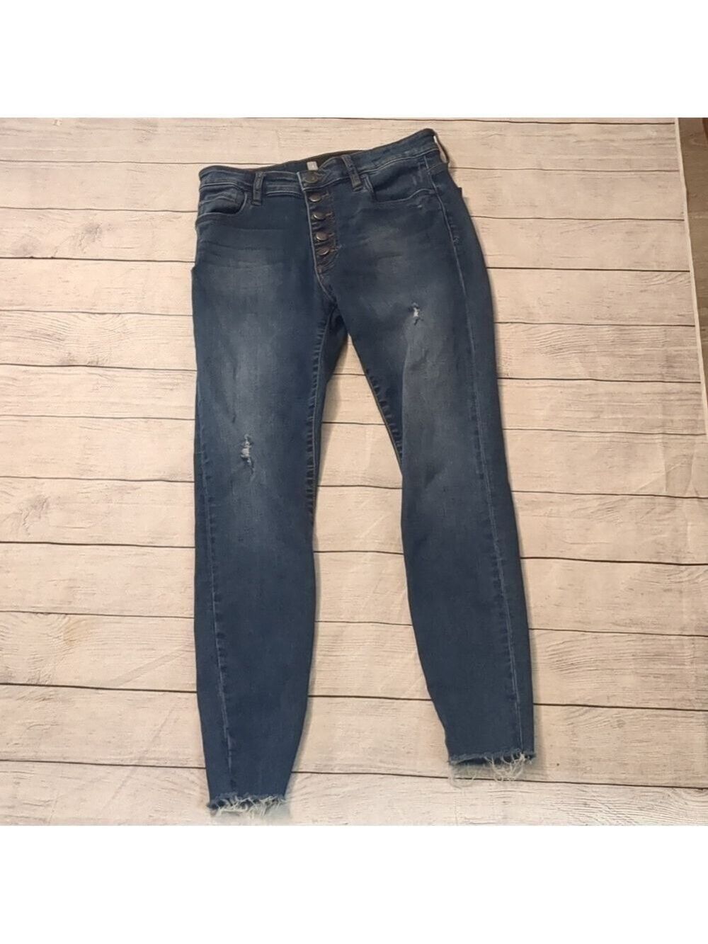 Kut from the kloth Donna high rise distressed ankle skinny jeans size 4